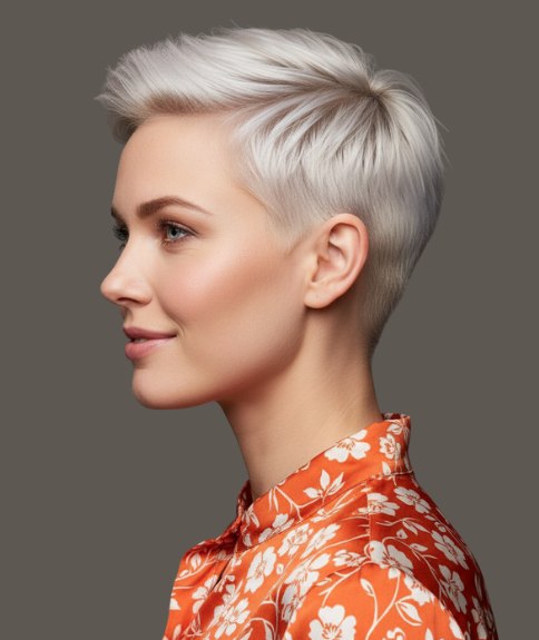 Coupe &agrave; la gar&ccedil;onne blond platine