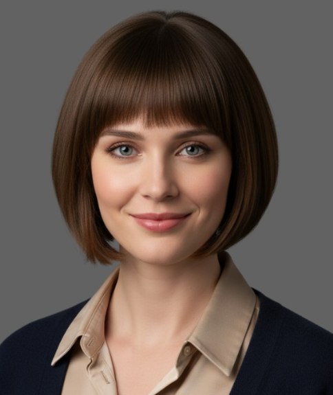 Carr&eacute; &agrave; hauteur du menton avec asym&eacute;trie subtile