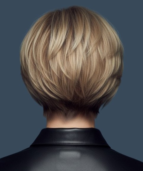 Coiffure courte moderne avec d&eacute;grad&eacute; &ndash; Vue de dos