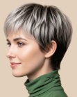 Coupe &agrave;  la gar&ccedil;onne pour cheveux argent gris