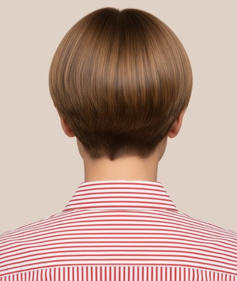 Coupe au bol avec nuque courte &ndash; Vue de dos