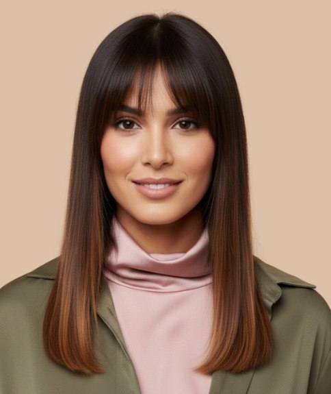 Cheveux romantiques sous les &eacute;paules qui encadrent le visage