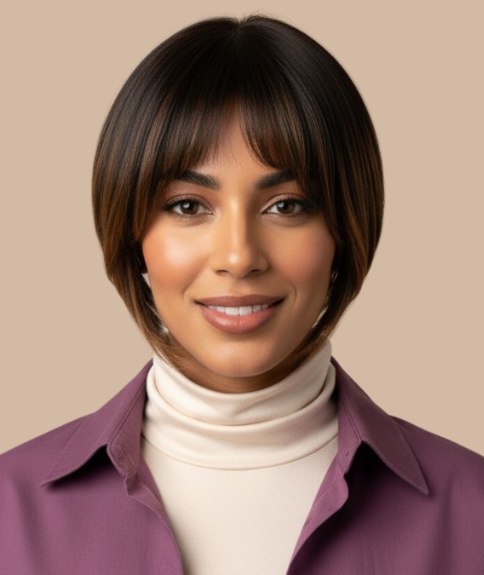 Carr&eacute; court gradu&eacute; &agrave; la silhouette plongeante