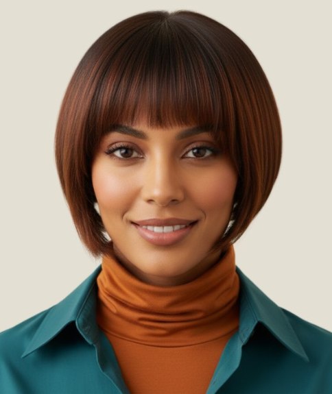 Carr&eacute; plongeant &agrave; la m&acirc;choire avec nuque ras&eacute;e