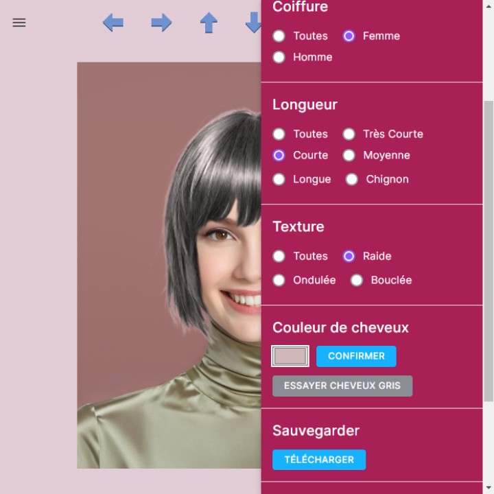 Simulateur de coiffure - Changer la couleur des cheveux 
