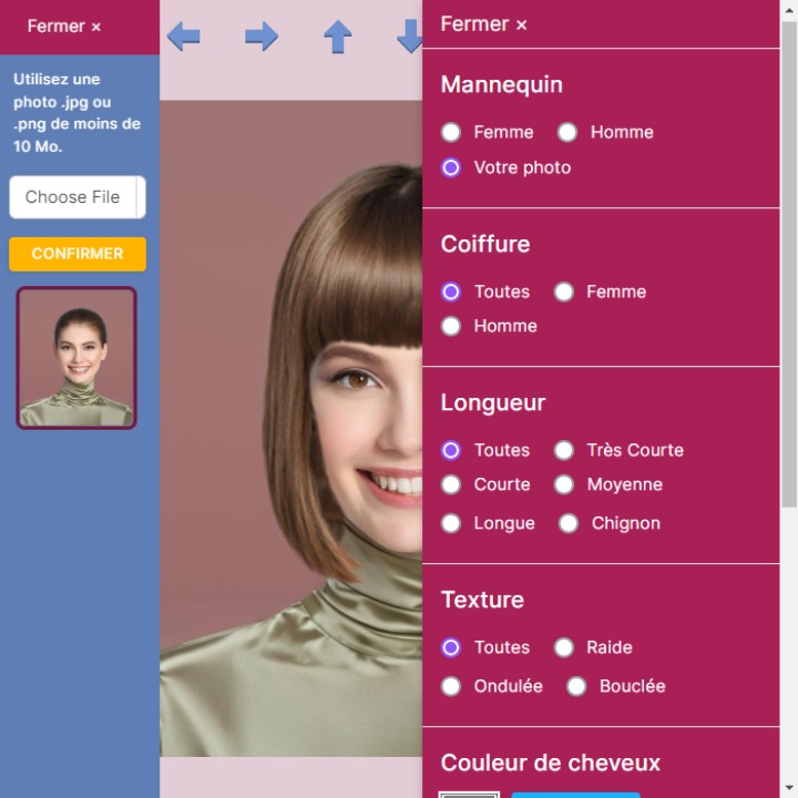 Télécharger votre photo pour essayer des coiffures