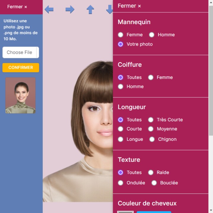 Télécharger votre photo pour essayer des coiffures