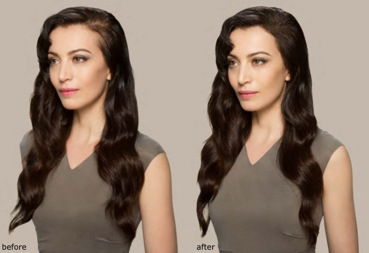 How to conceal scalp show-through when hair density decreases