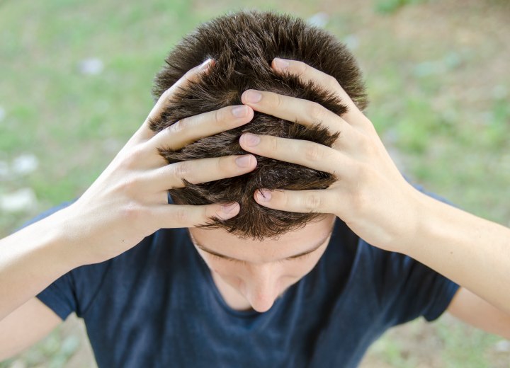 Boy with thin hair