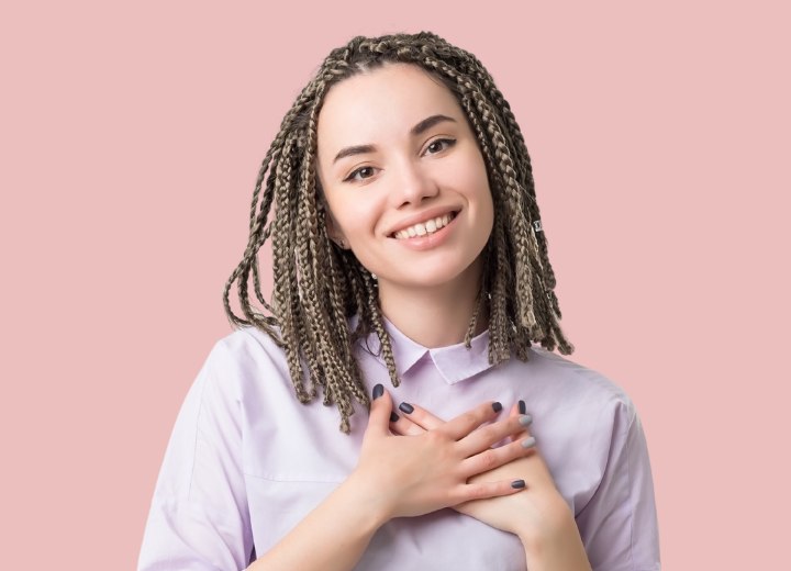 Hair with cornrow braiding