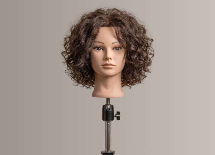 Short curly hair with layers