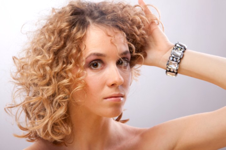 Girl with curly hair