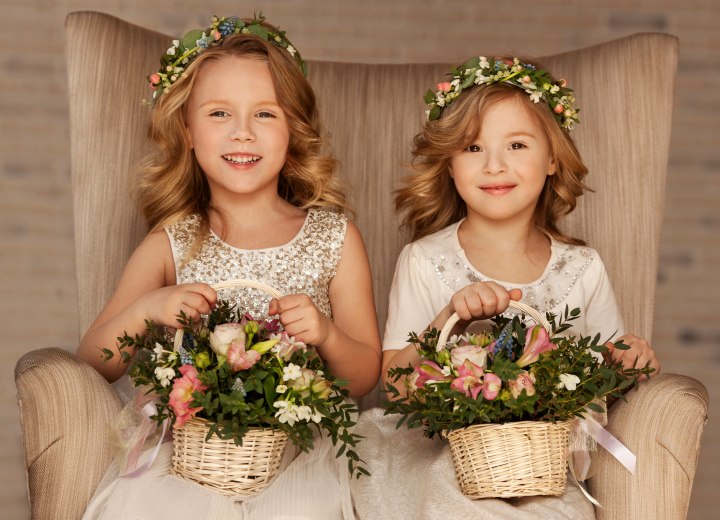 How to do long hair for a wedding flower girl who is wearing a halo