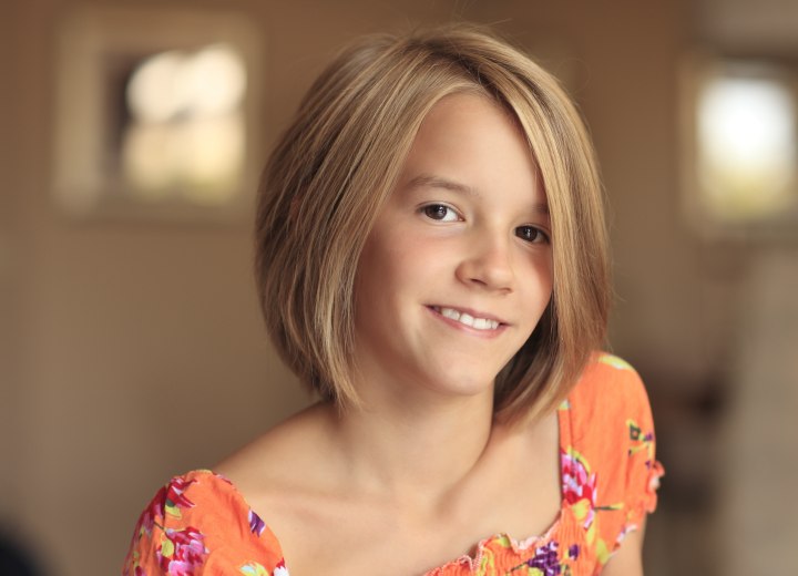 Young girl with highlighted hair