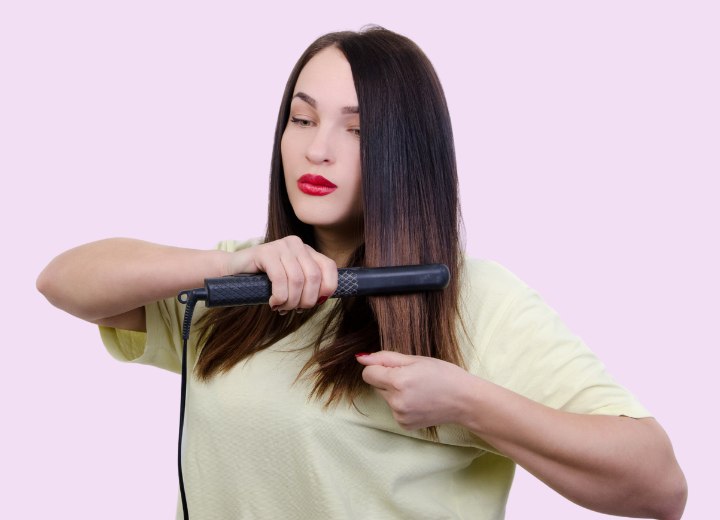 Straightening colored hair