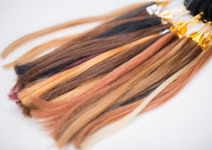 Hair color swatches