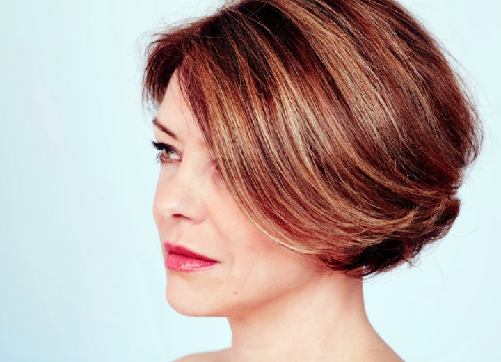 Short hairstyle with highlights