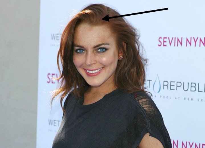Lindsay Lohan - Hair with a cowlick