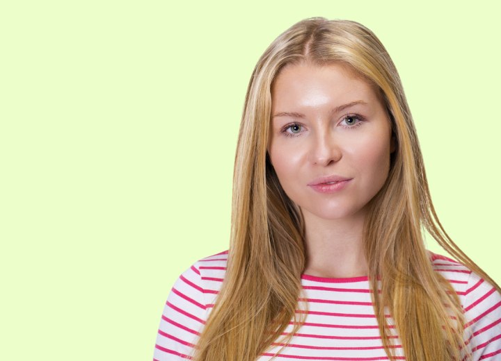 Young lady with long straight hair