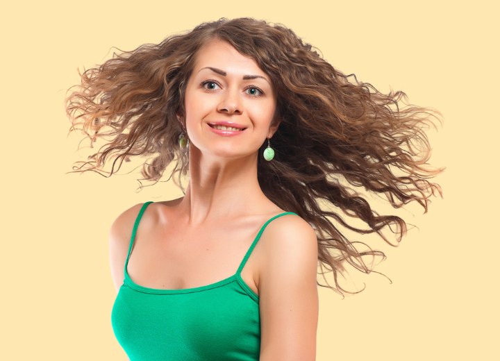 Woman with naturally curly hair