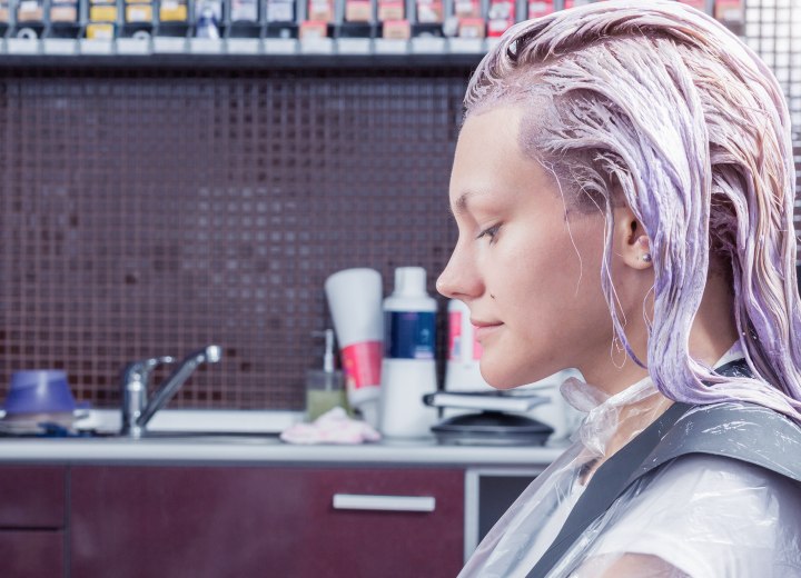 Hair coloring in a salon