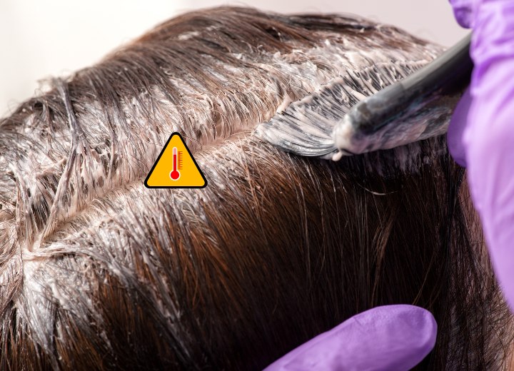 Scalp heat when coloring hair