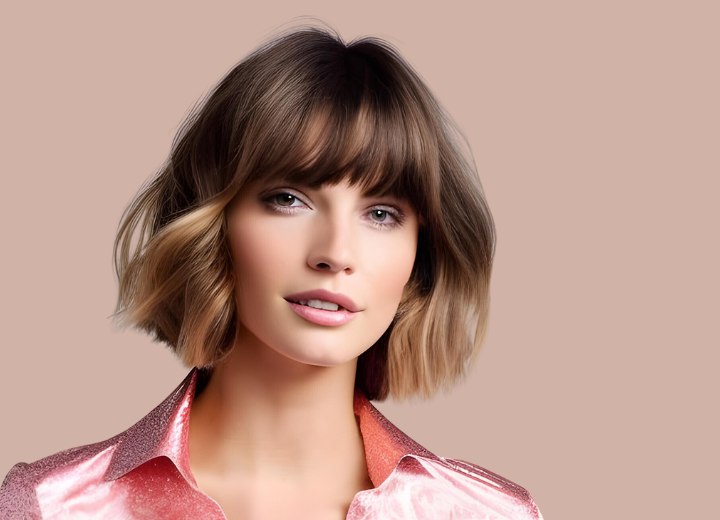 The best short hairstyle for wavy hair with a lot of volume