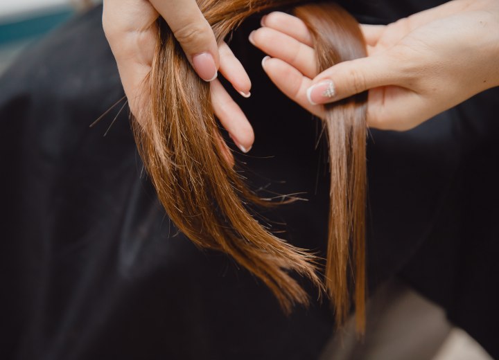 Straightened hair locks