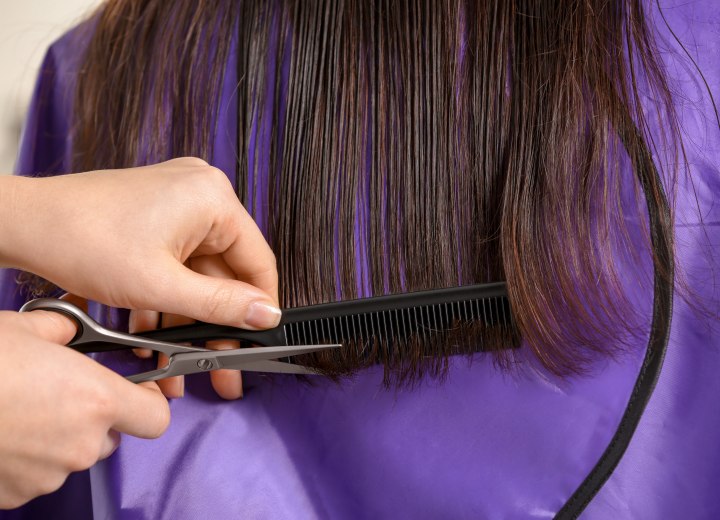 Trimming long hair