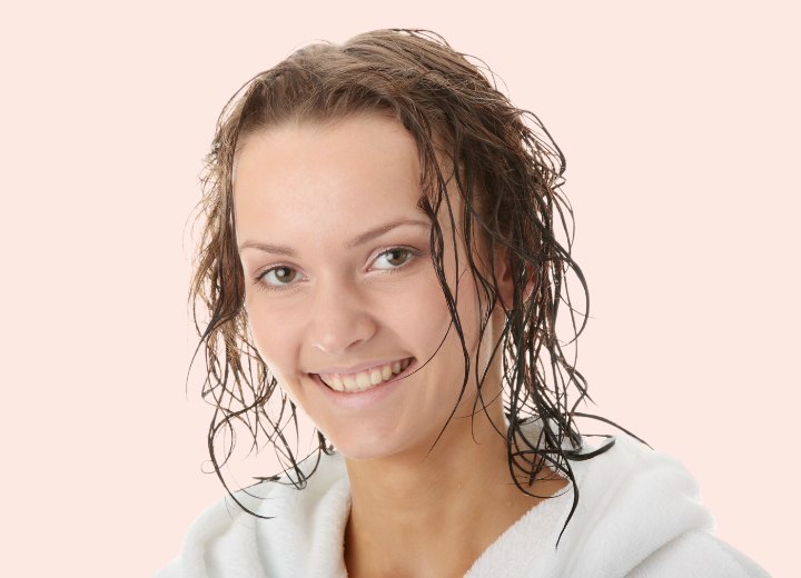 Young lady with wet hair