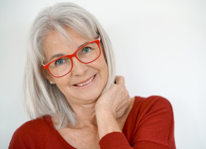 Woman with gray hair