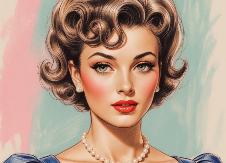 1950s hairstyle with curls