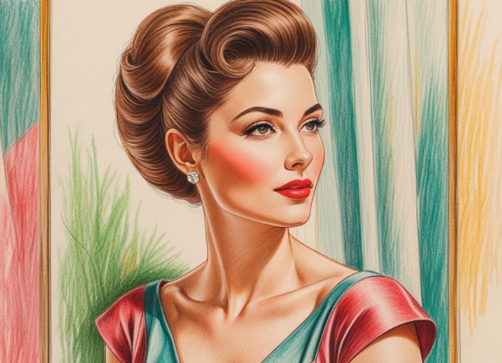 1950s hair in an updo