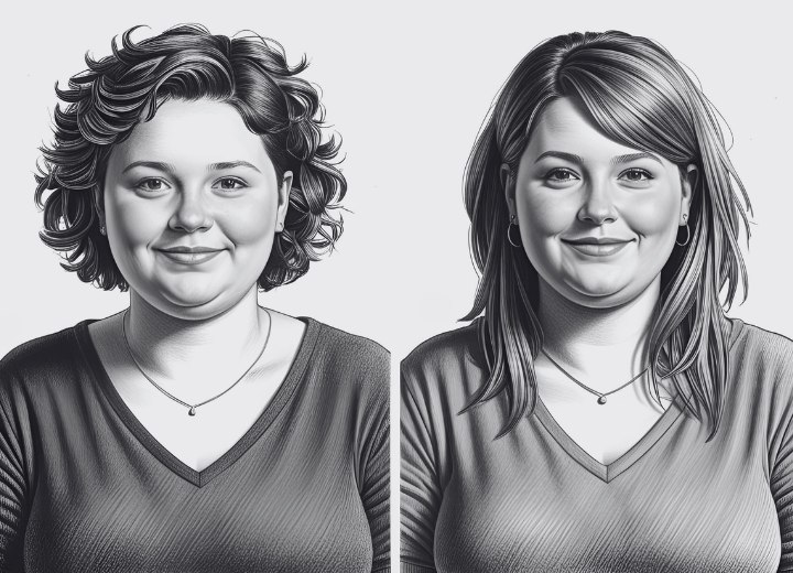 Hairstyle that makes an overweight woman appear slimmer