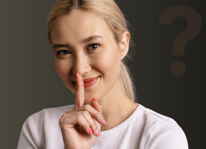 Asian woman with blonde hair
