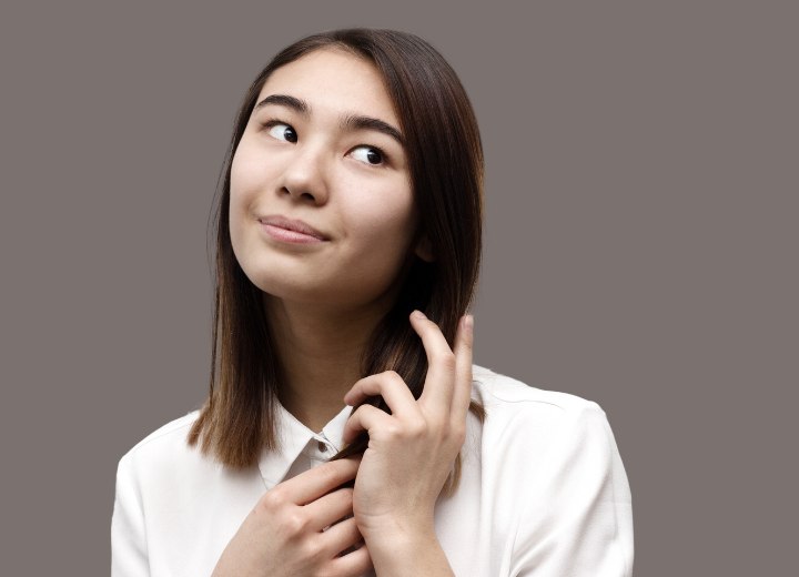 Asian girl with straight hair