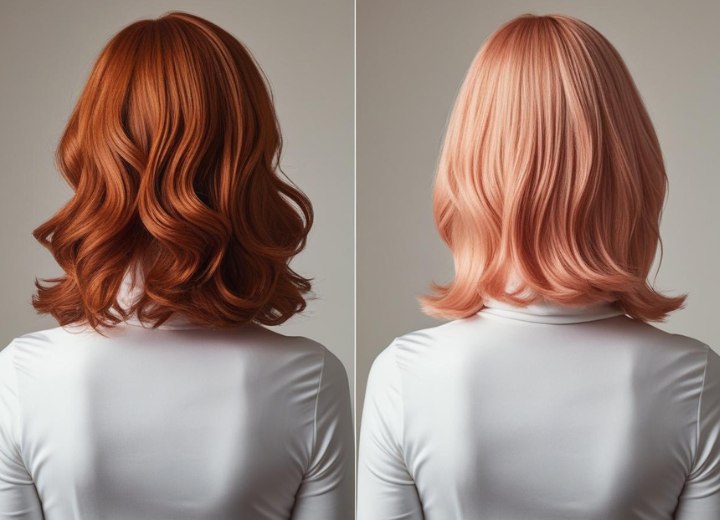 Auburn to strawberry blonde hair color transformation