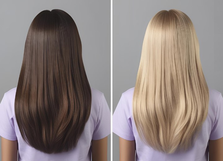 Brown to blonde hair color transition