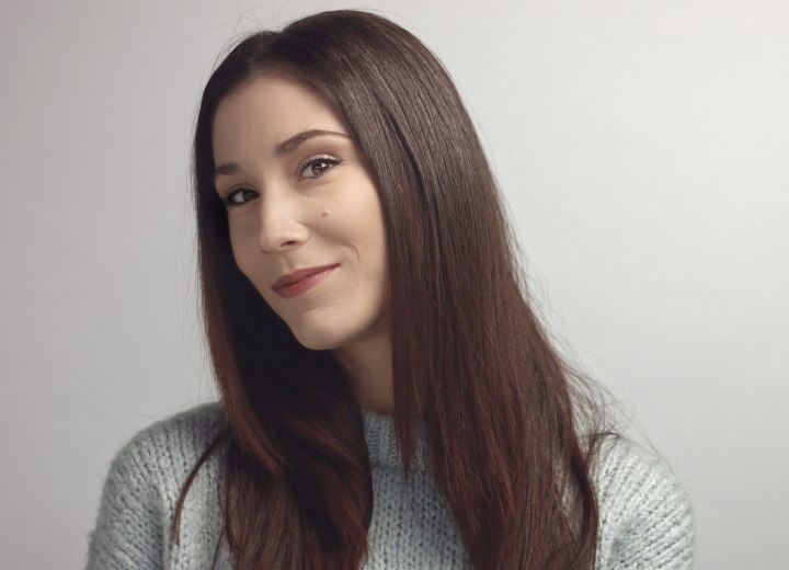 Brunette with long straightened hair