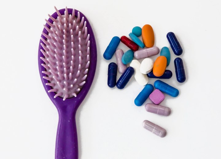 Hair brush and medication