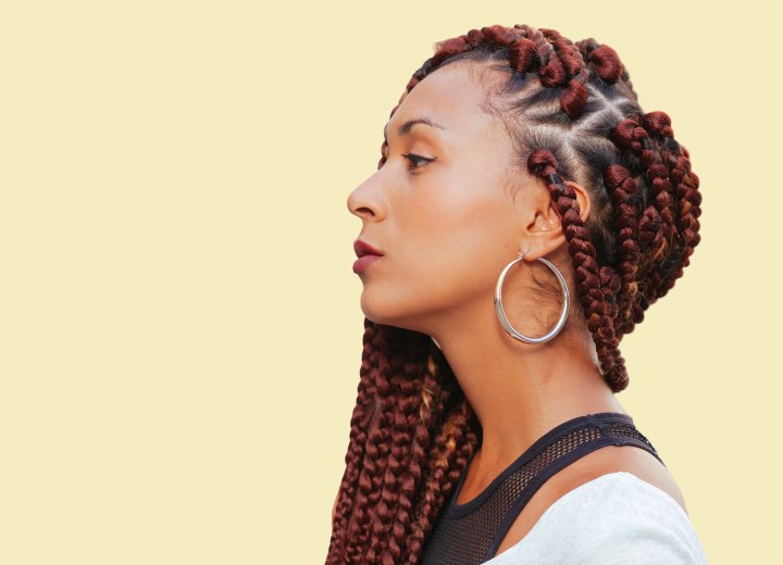 Hair with cornrow braiding