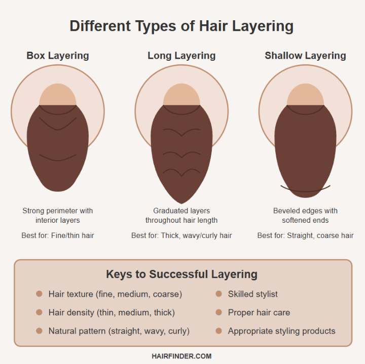 Infographic - Different types of hair layering