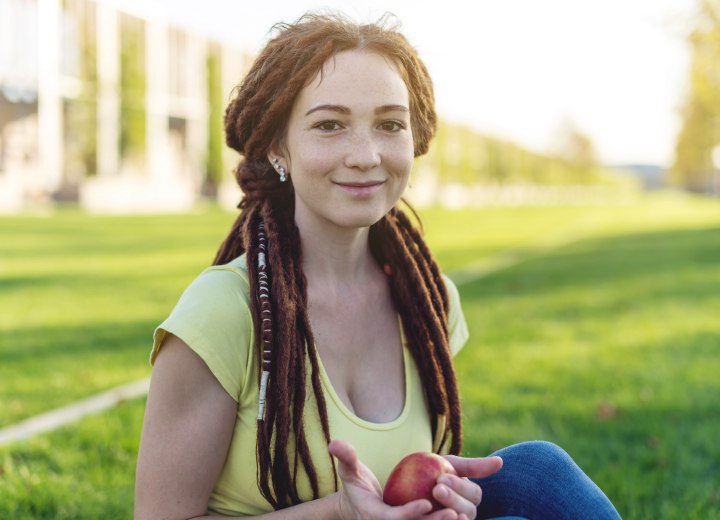 Long hair with dreadlocks