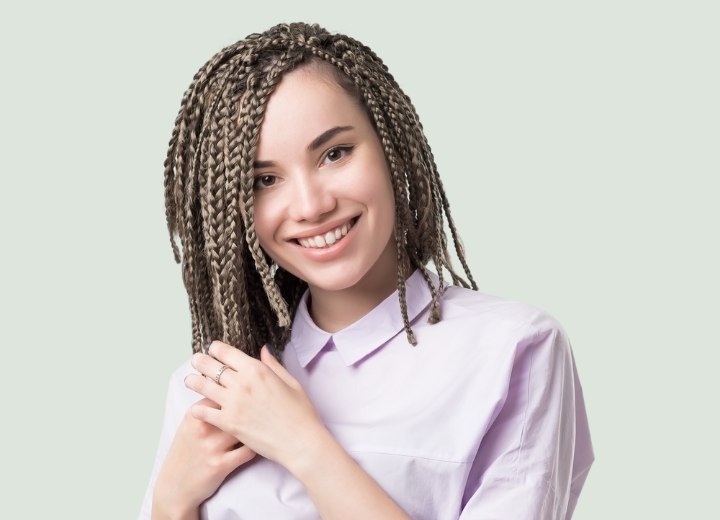 Girl with cornrow braids