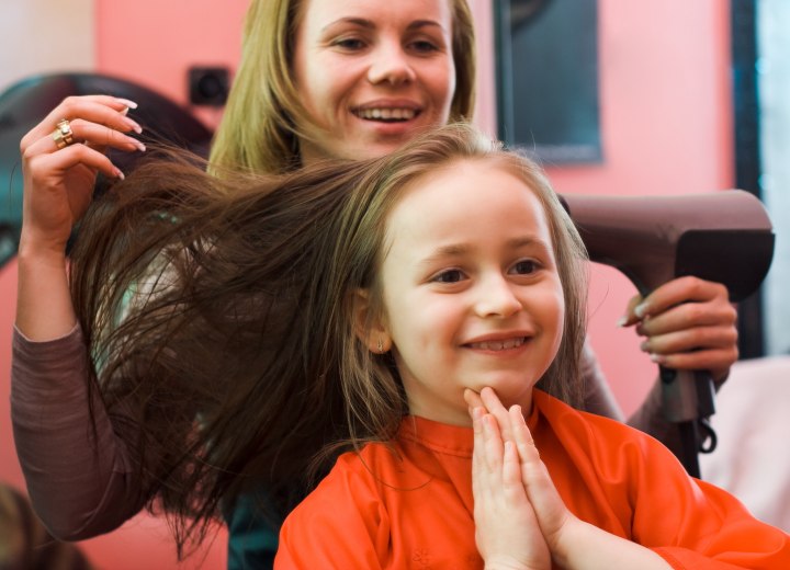 Little girl at a hair salon