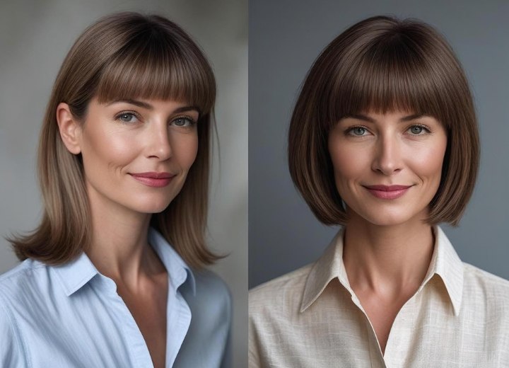 Shoulder-length to bob hair makeover