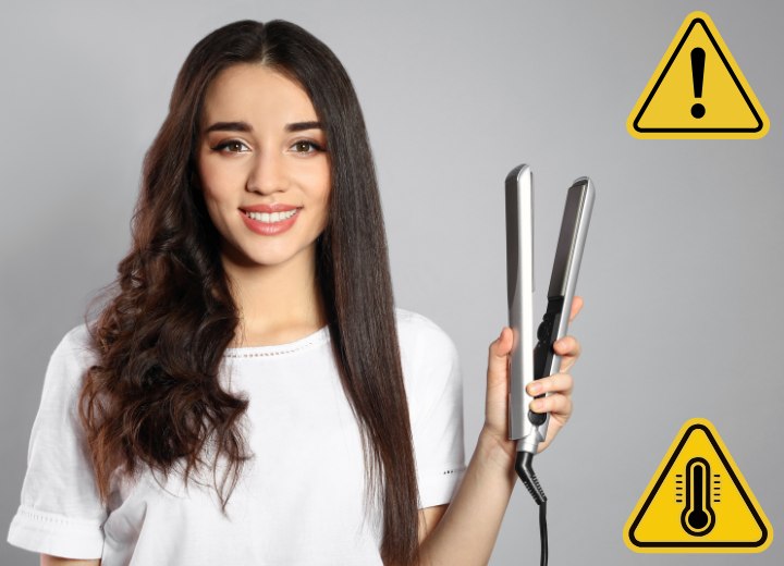 Hot flat iron to style hair
