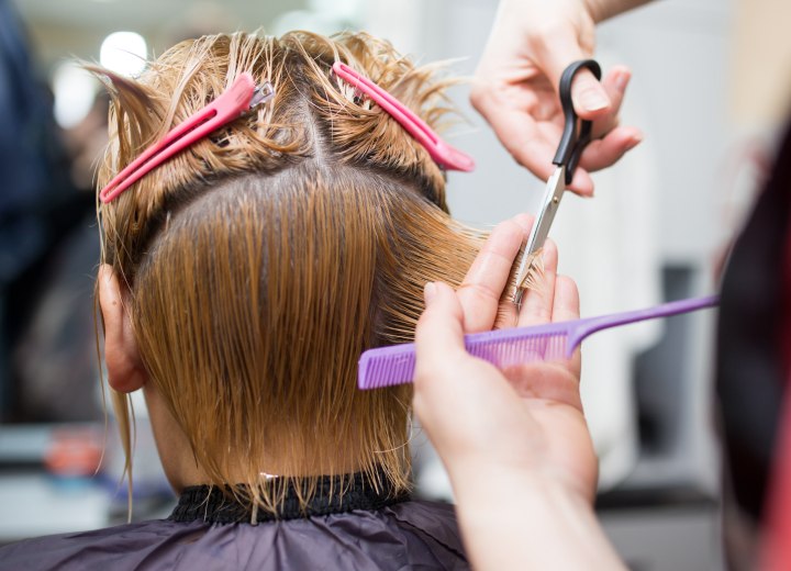 Hair cutting with layers