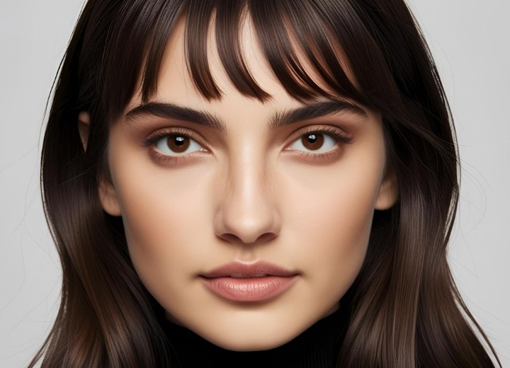 Woman with matching eyebrow and hair colors