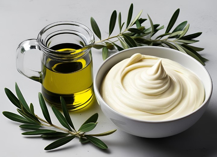 Mayonnaise and olive oil